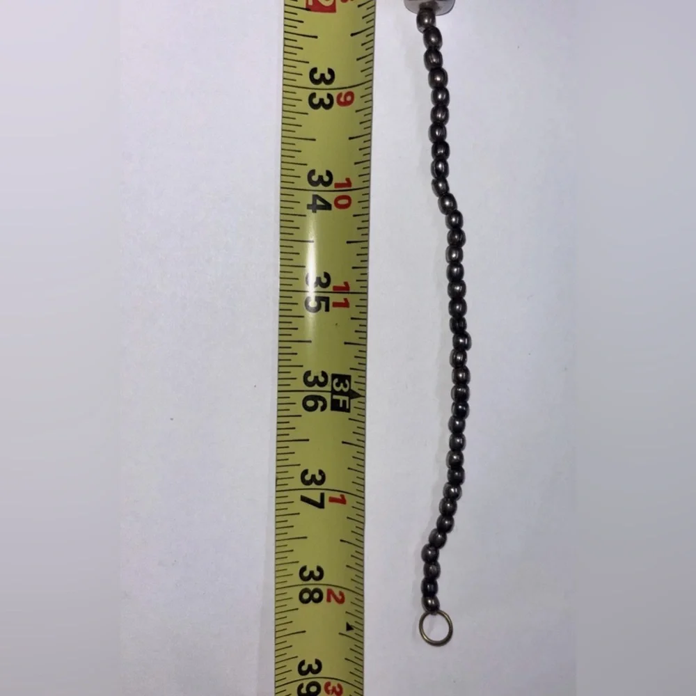 Metal Snake Beaded Necklace Articulated 39” Black & Gunmetal Silver Vintage Bold